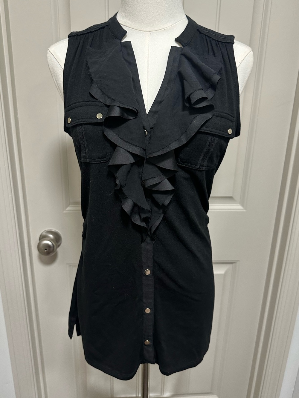 White House Black Market Black Sleeveless Top